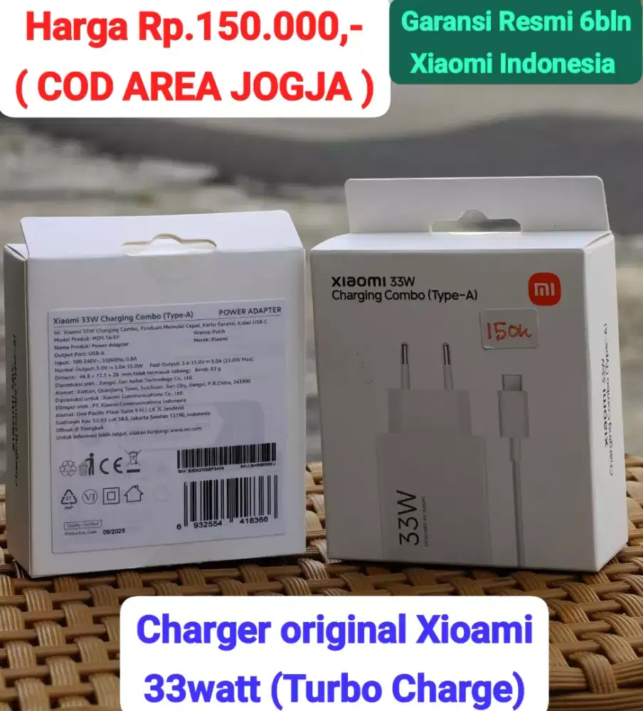 Charger Original Xiaomi 33watt ( Garansi Resmi 6 bln )
