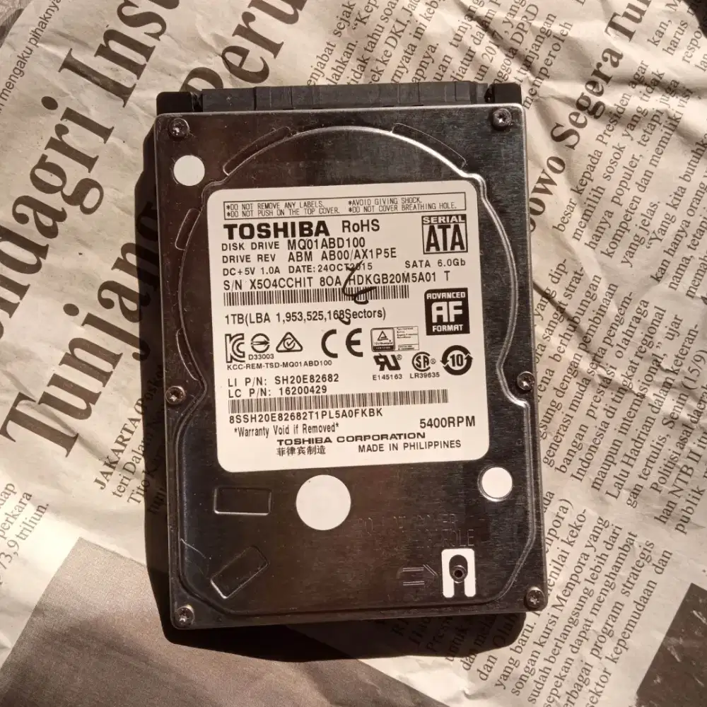 HDD Laptop Toshiba 1TB SATA3 Joss 100%