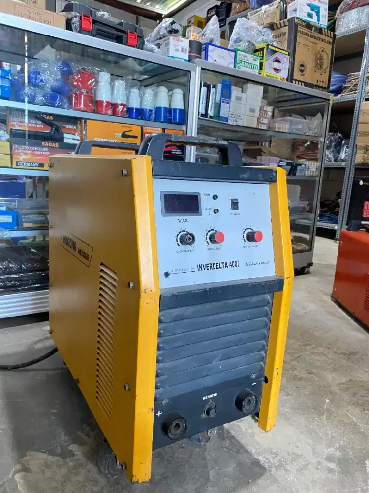 Mesin las bekas MMA 400A Hugong 3 phase SMAW STIK LISTRIK INVERTER DC
