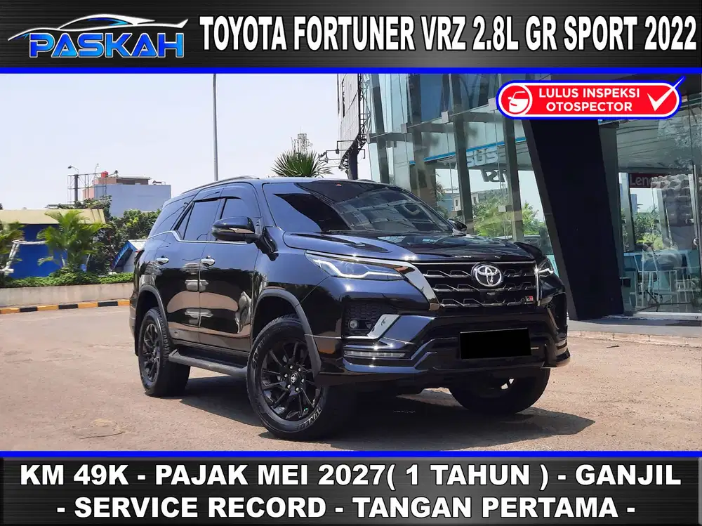 RFD Bunga=4% Pajak=2027-MEi GanjiL Fortuner VRZ 2.8 Gr Sport 2022 YOPI