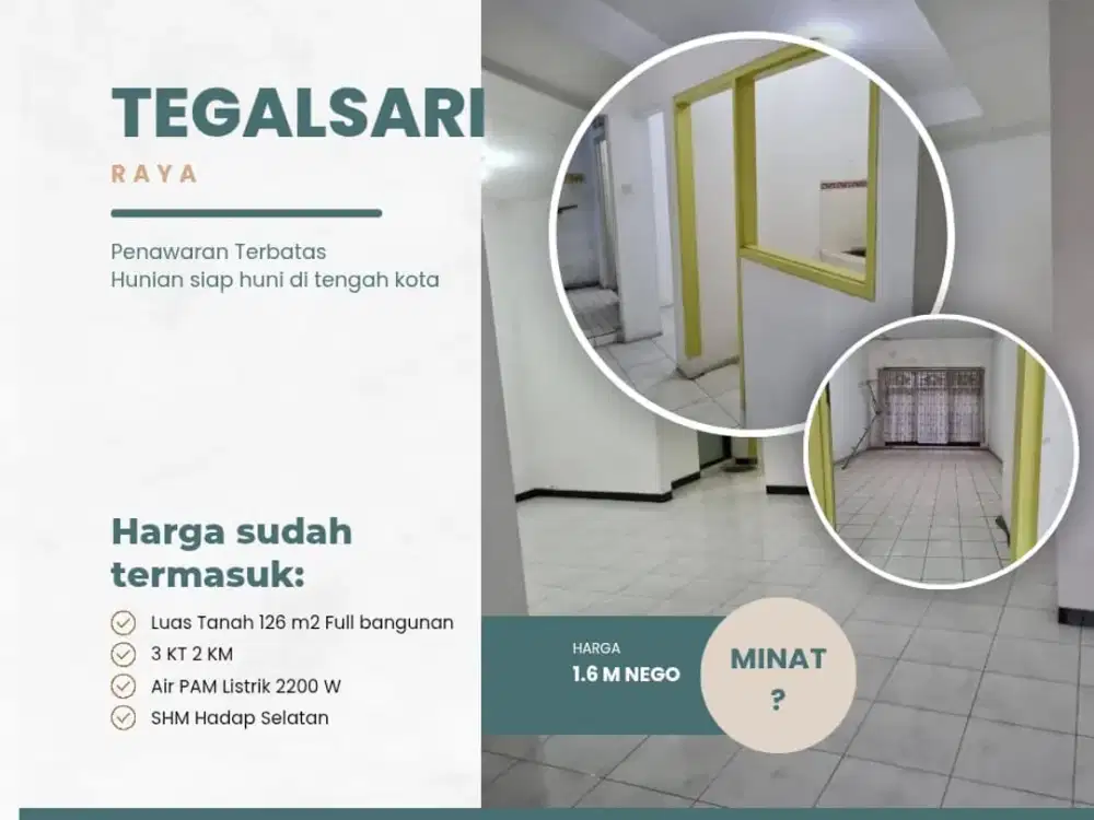 Rumah Siap Huni Tengah Kota 5 Menit Ke Simpang Lima Semarang