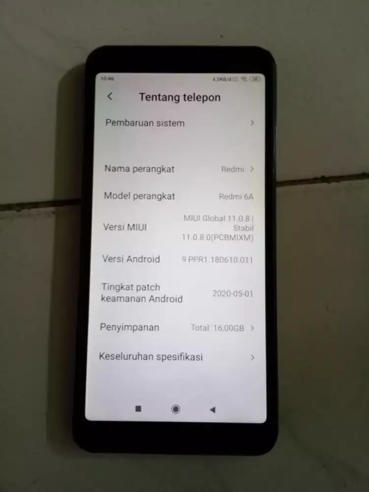 Ho antik redmi 6a ram 2/16.os 9