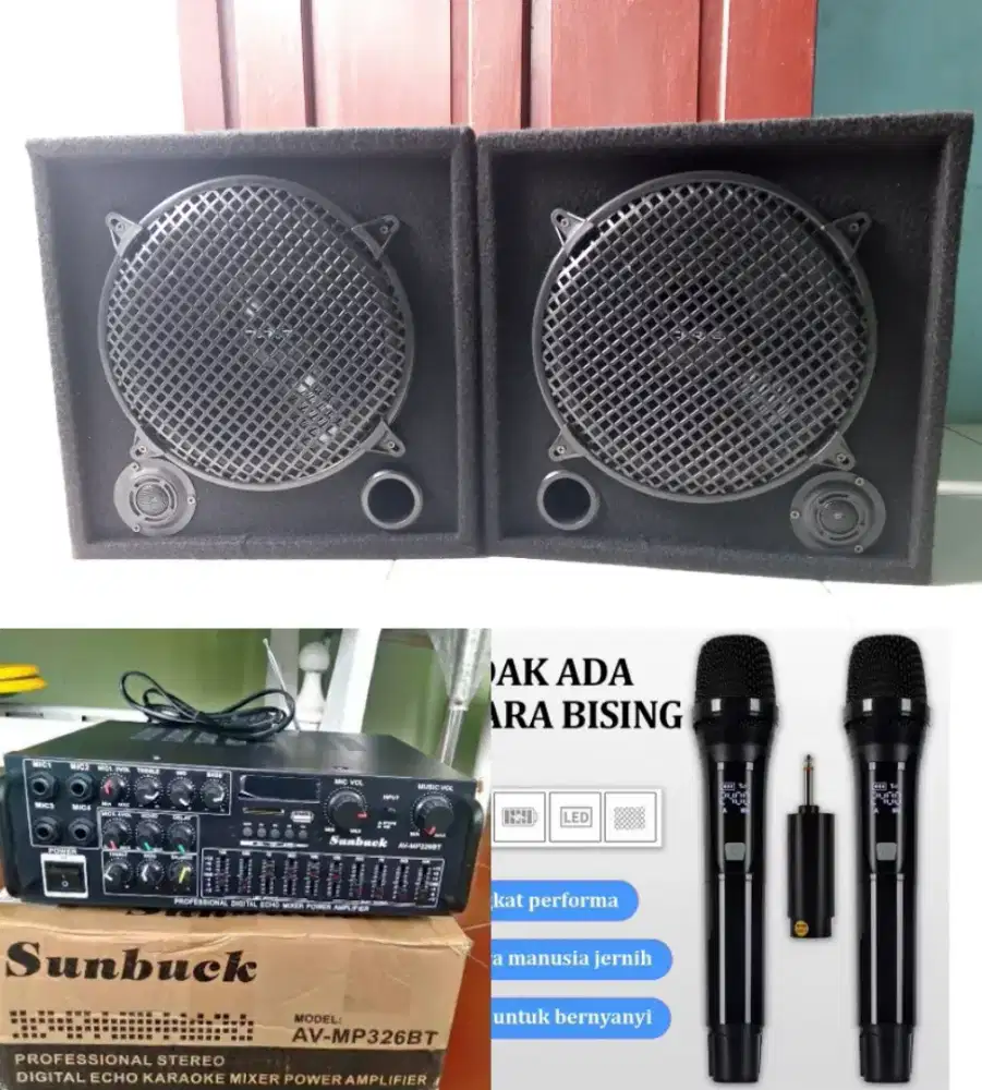 Paket lengkap sound system karaoke 12 wireless