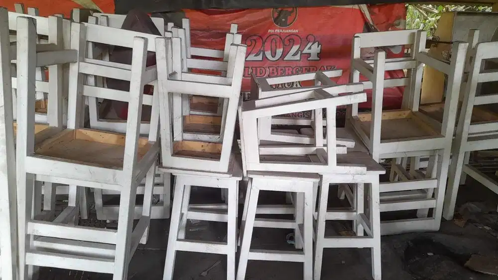 set meja kursi cafe warung makan mie ayam bakso