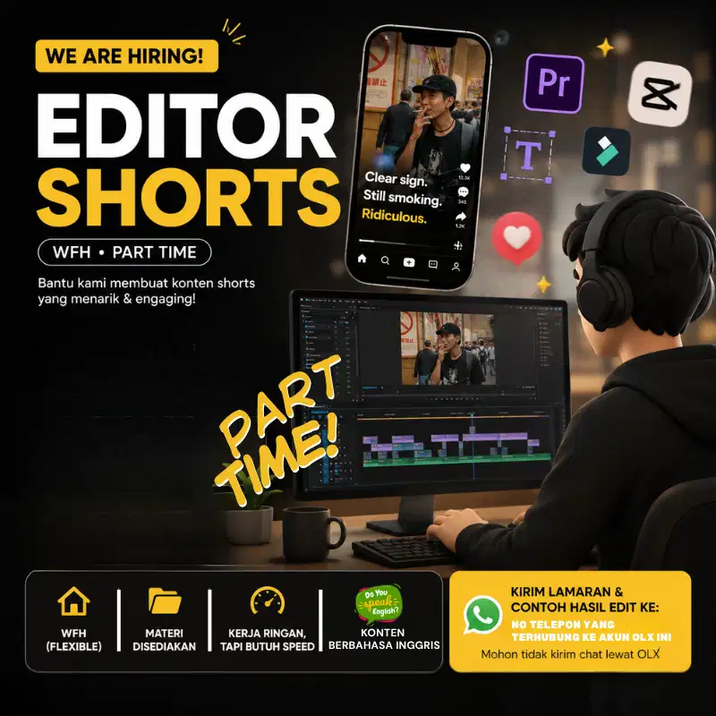 EDITOR SHORTS / SOCIAL MEDIA - PART TIME - WFH
