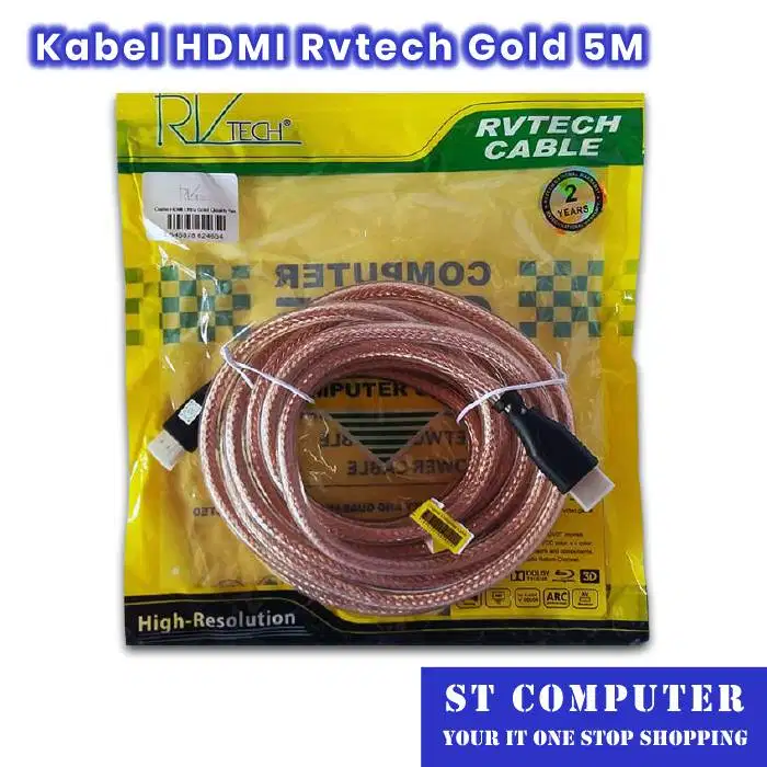 Kabel HDMI Rvtech Gold 5M