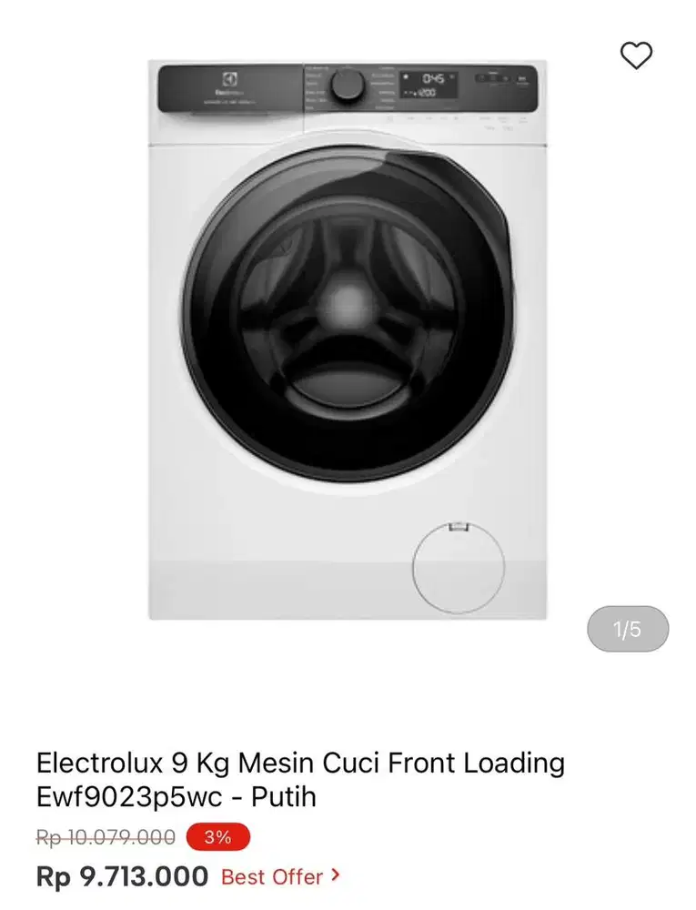 WM FRONT LOAD ELECTROLUX 9kg