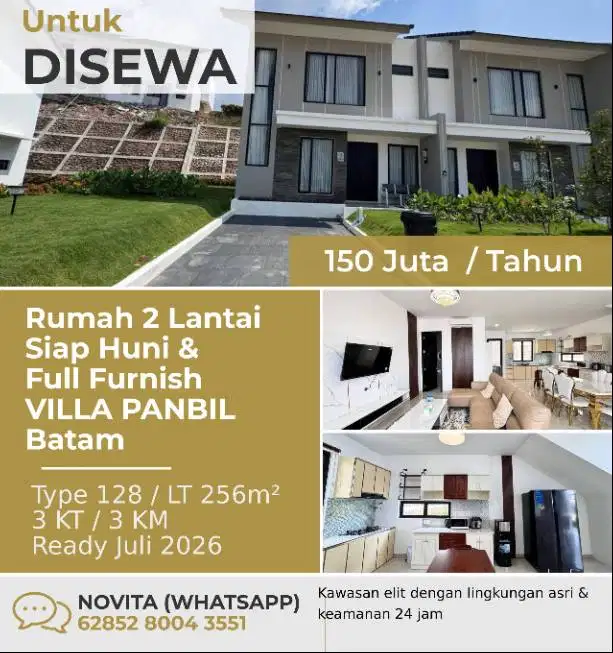 Rumah 2 Lantai Siap Huni & Full Furnish VILLA PANBIL Batam