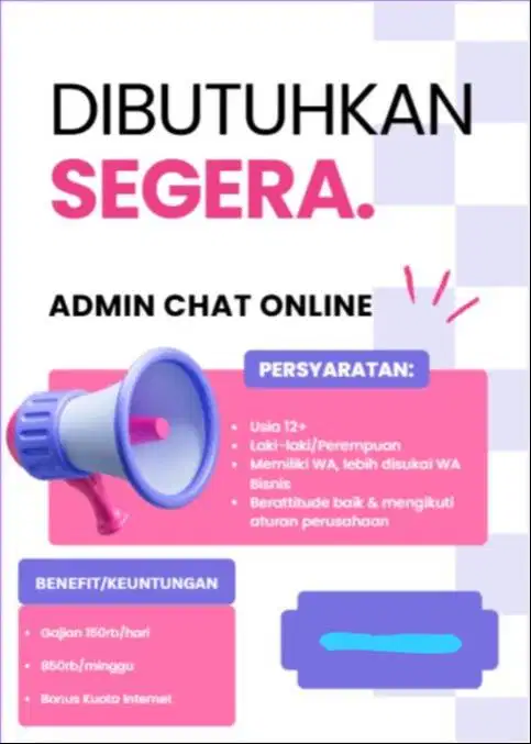 ADMIN CHAT (WFH ONLY)/FREELANCE/ONLINE