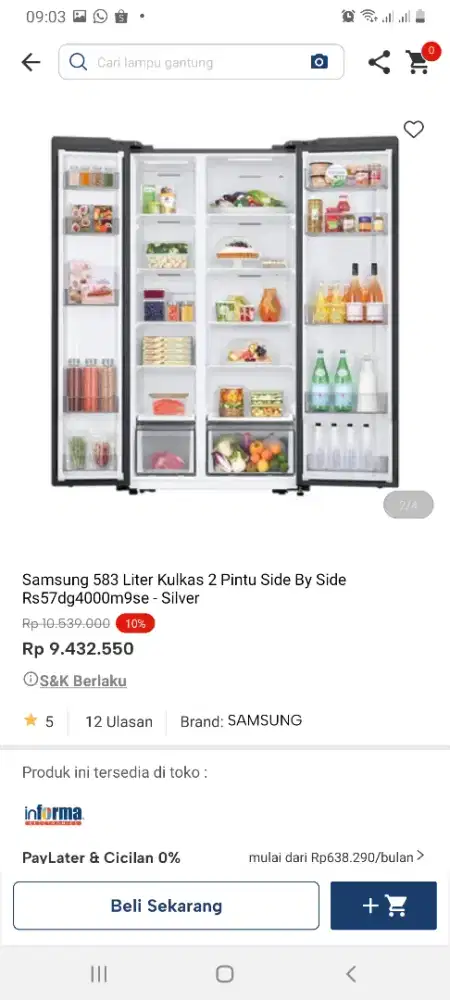 Samsung kulkas sbs