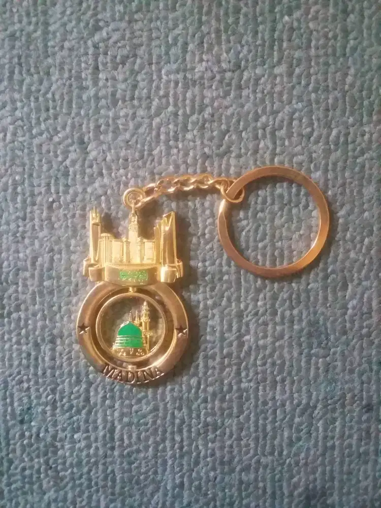 Gantungan Kunci/Tas Mesjid Nabawi Mekah Asli (Gold Chrome)
