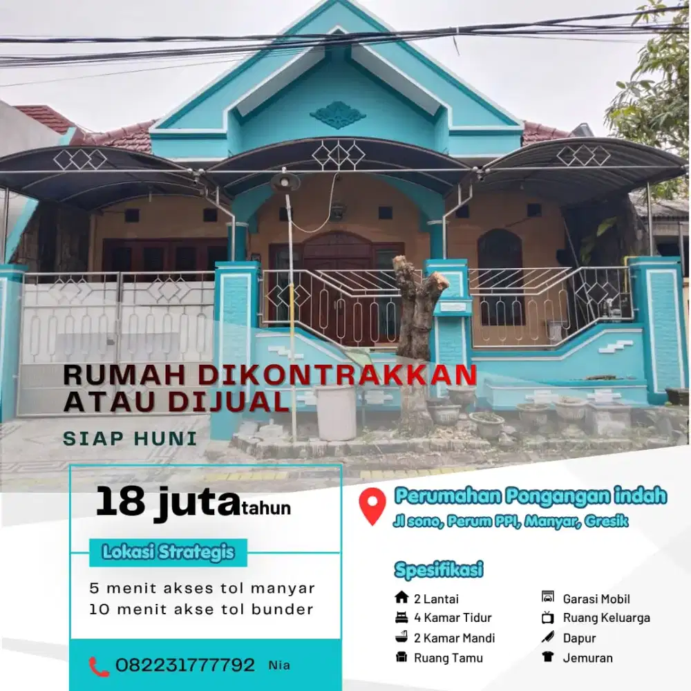 Cari rumah nyaman, luas, dan lokasi strategis di Gresik