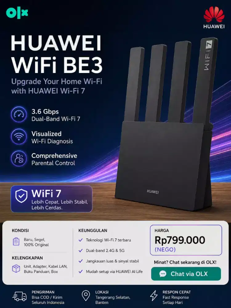 Huawei WiFi BE3 WiFi 7 Router – Dual Band 3.6Gbps