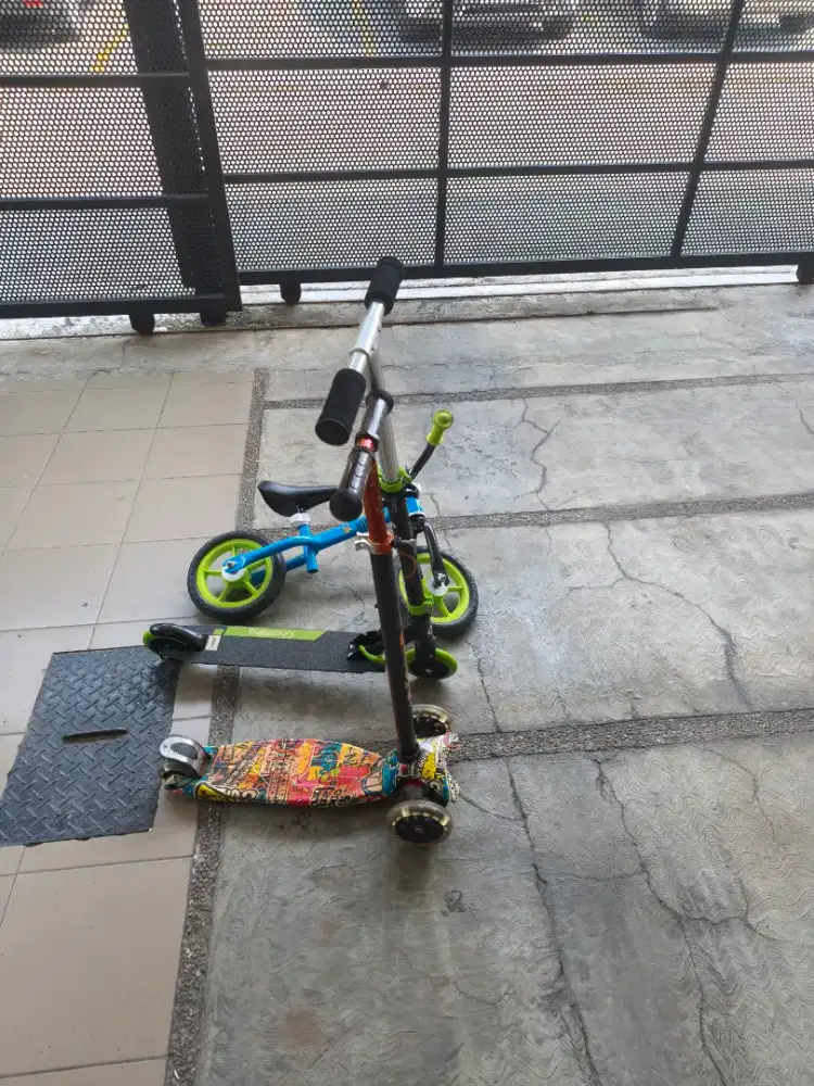 Paket balance bike 1pcs dan skuter anak 2pcs