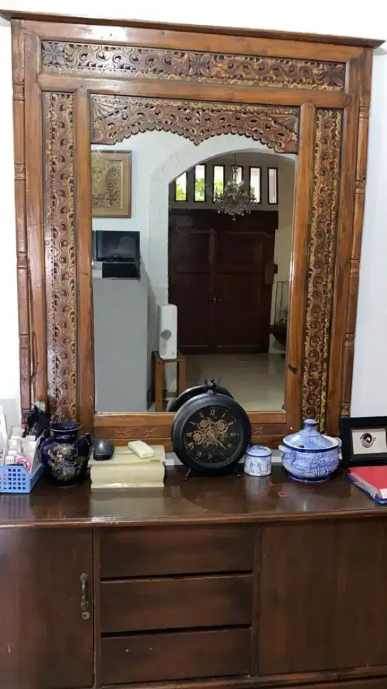 Cermin Ukir Kayu Jati