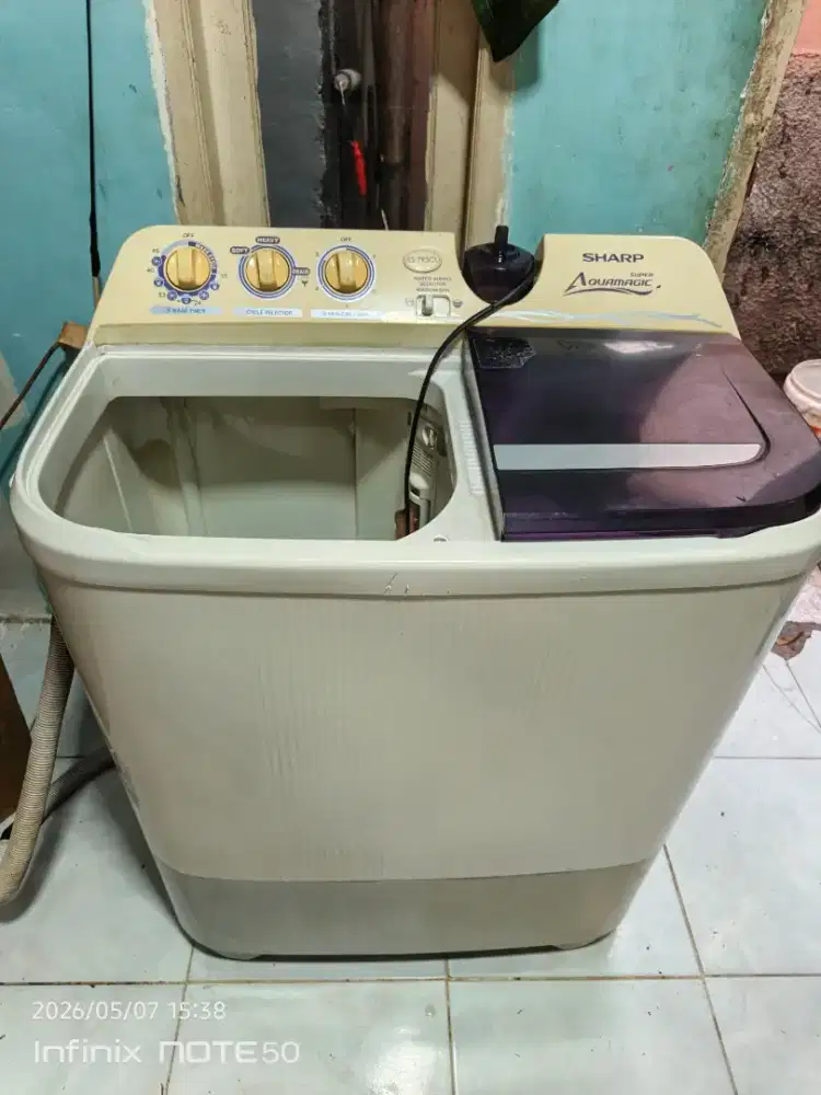 Mesin cuci 2 tabung Sharp Kapasitas 9.5kg