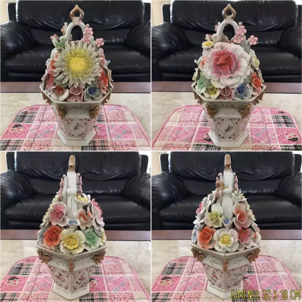 keramik vintage hiasan meja