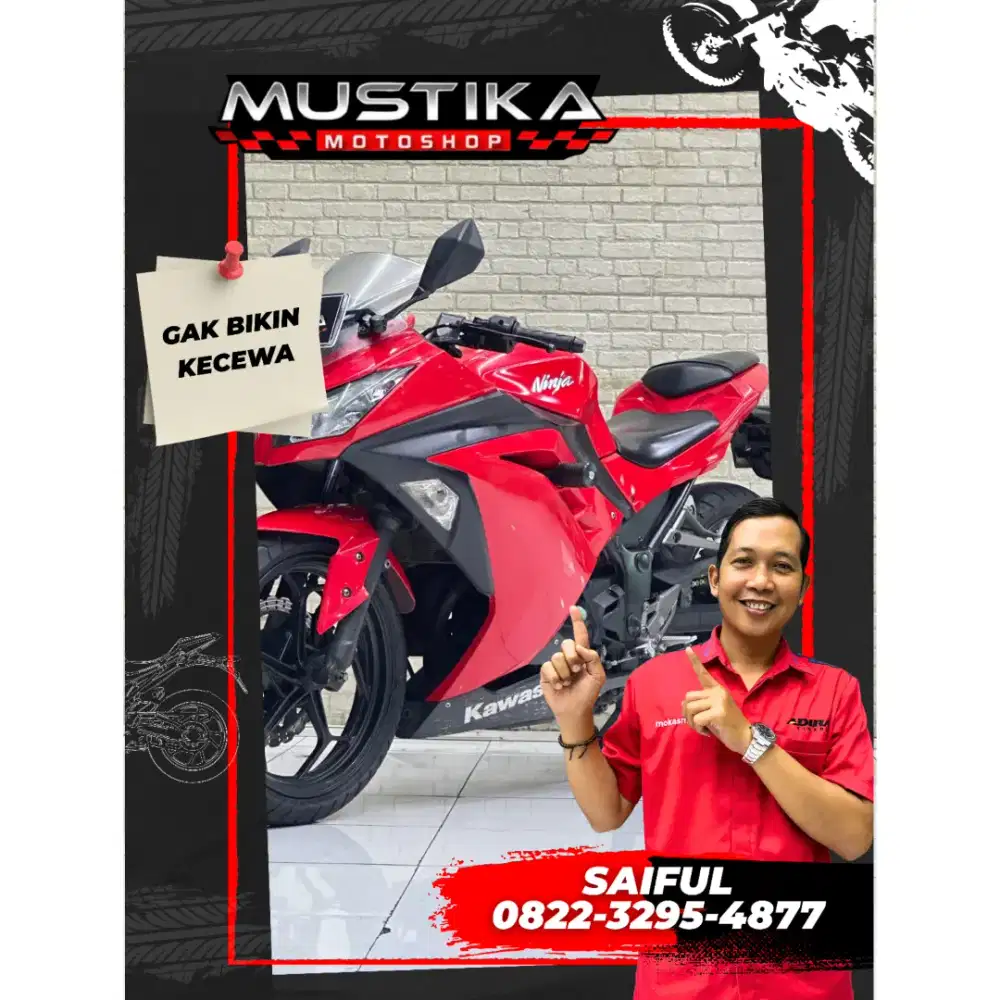 Perfect Condition!!Kawasaki Ninja 250 Fi 2015 Red N Asli Mulus-Mustika