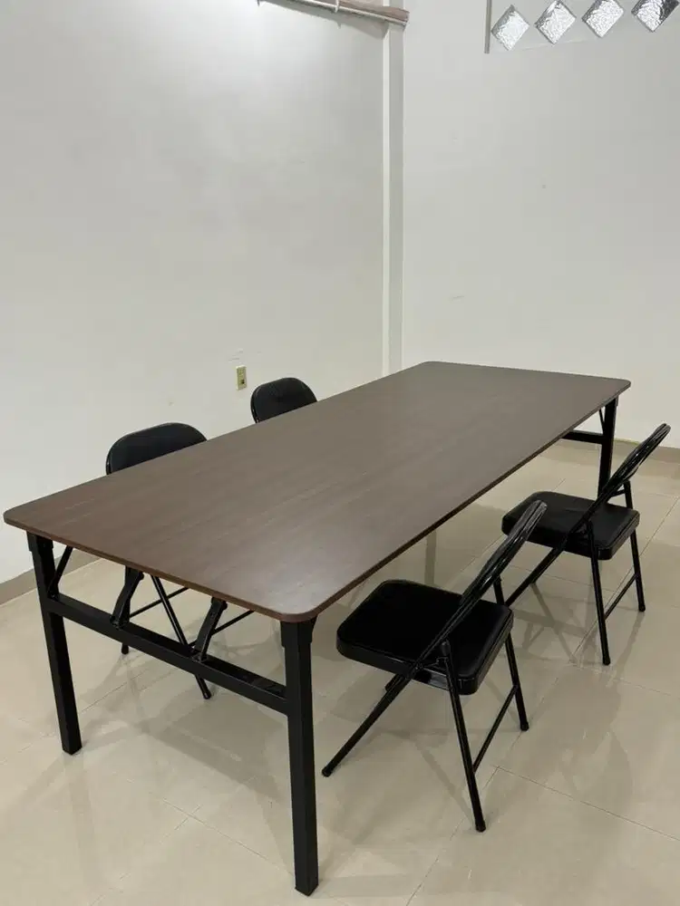 MEJA KAKI BESI LIPAT kantor/les 240x100cm | BEKAS SEPERTI BARU