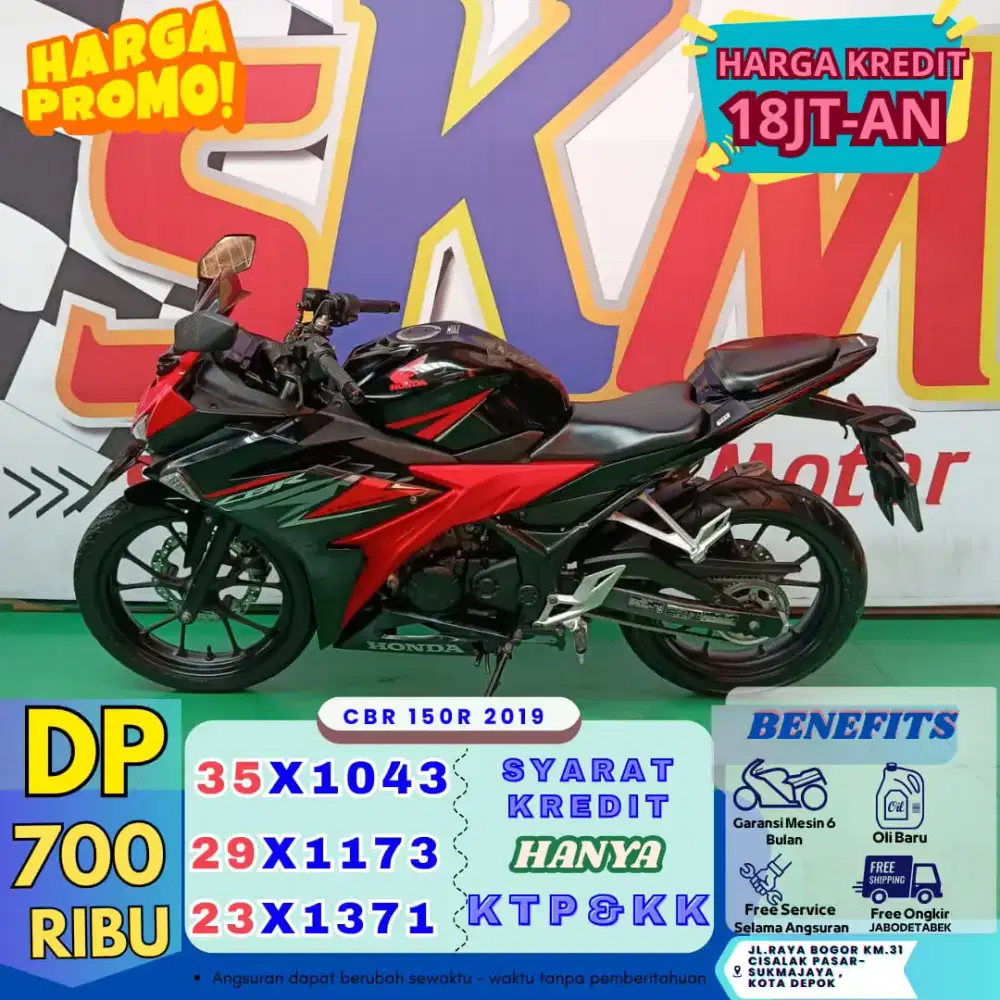 Mokas murah berkualitas Honda CBR 150R 2019 cash/credit