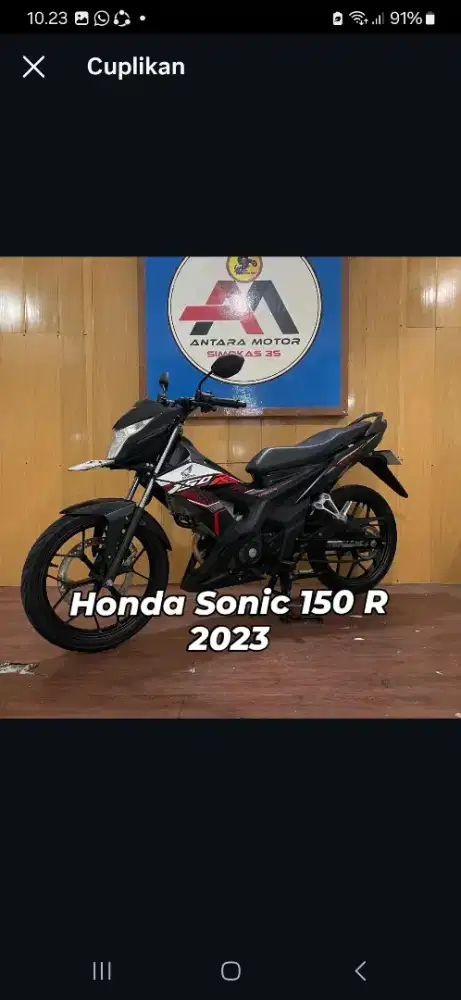 [FORE SALE] HONDA SONIC 150 R 2023 ISTIMEWA SIAP GAS POL BOS KU
