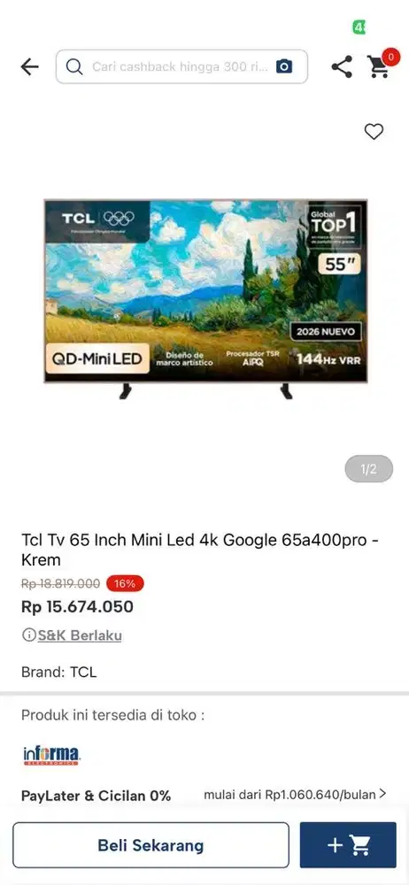 tv tcl 65 inc mini led