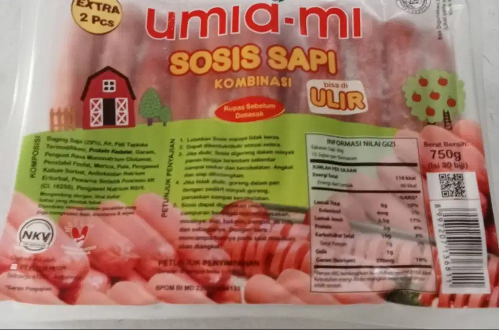 Umiami Sosis Sapi Ulir 750 Gram Isi 30+2