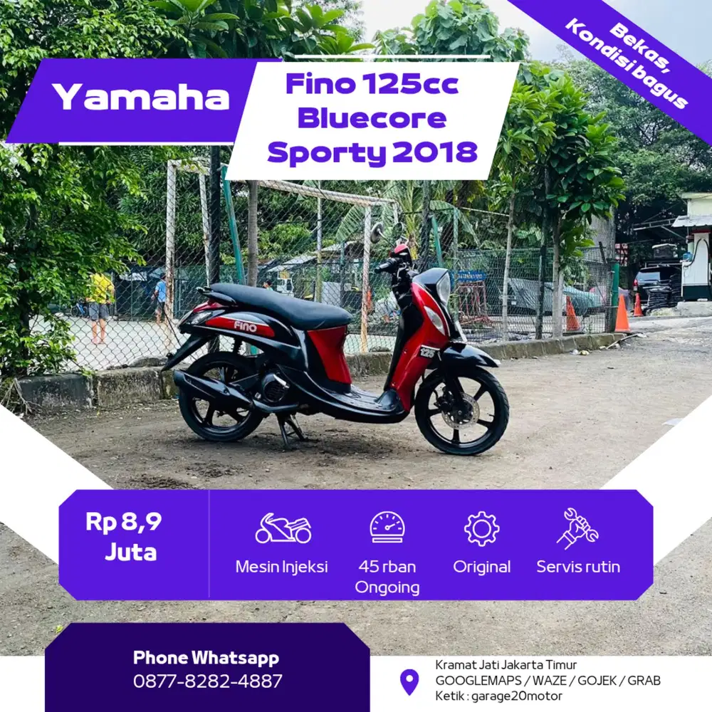 Yamaha Fino Sporty 125cc Blue core Fi  Tahun 2018