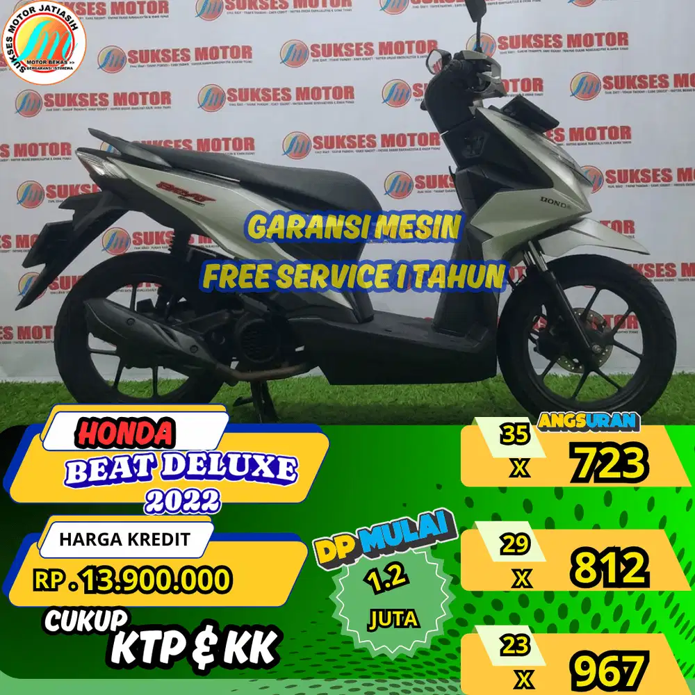 HONDA BEAT DELUXE 2022 DP & ANGSURAN TERMURAH SYRT KTP&KK(SUKSESMOTOR)