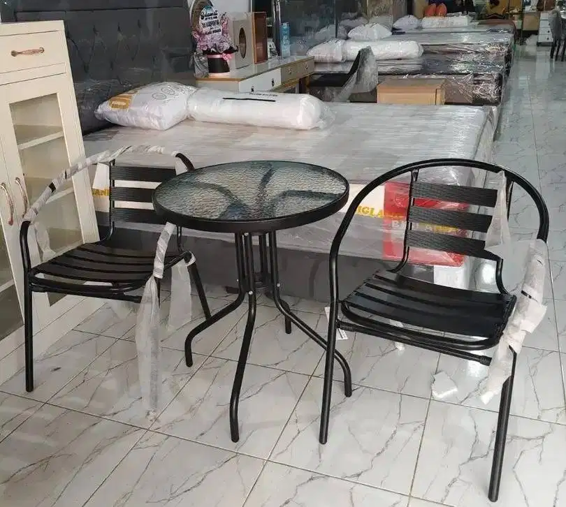 KURSI SET MEJA TERAS SHINO BESI