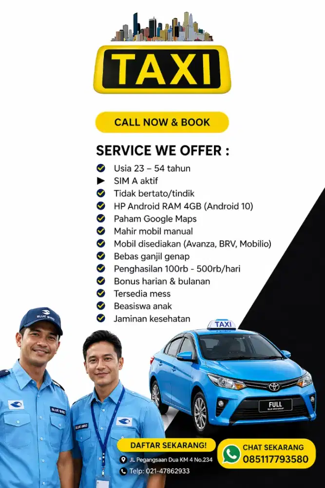 Driver Taxi Penghasilan Harian Bisa Sampai 500RB!