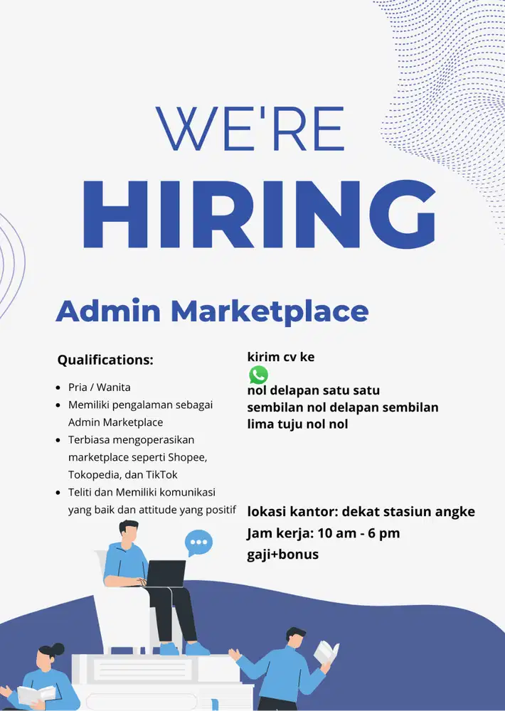 dibutuhkan admin marketplace