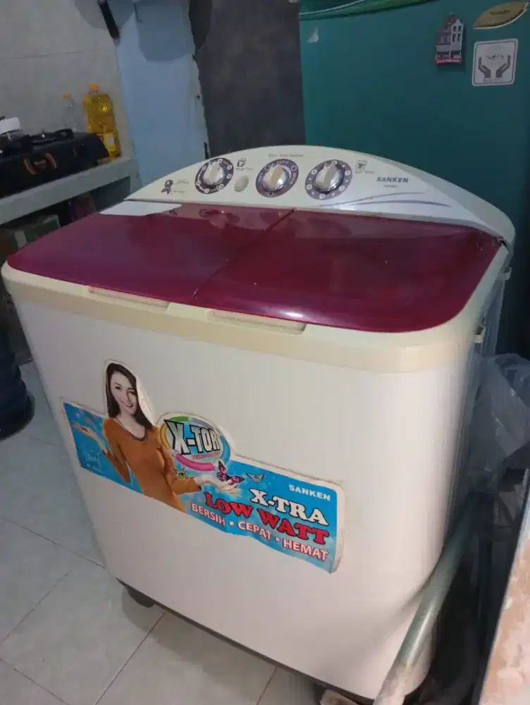 Mesin cuci sanken Low watt 2tabung