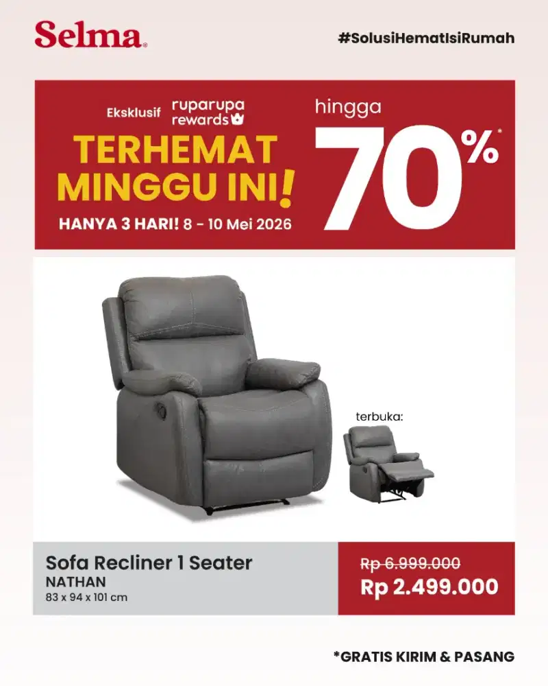 PROMO HARI INI SOFA RECLINER 1SEAT