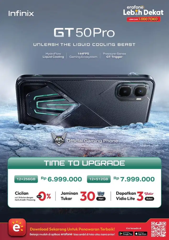 GT 50 Pro Dimensity 8400 Ram 8GB Rom 256 dan 12 GB Rom 512 GB