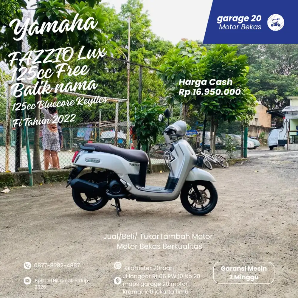 Yamaha Fazzio Lux 125cc Bluecore Free Balik nama Tahun 2022 Pajak On