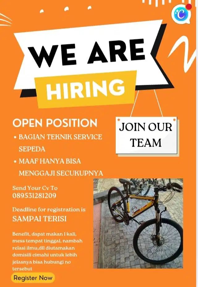 Lowongan kerja bengkel speda