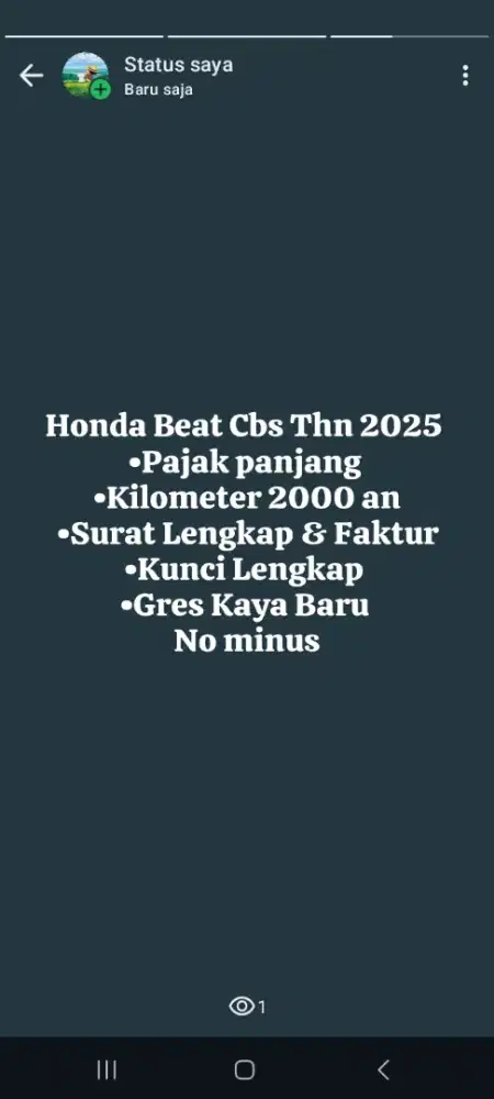 JUAL MOTOR PEMAKAIAN TANGAN PERTAMA TAHUN 2025