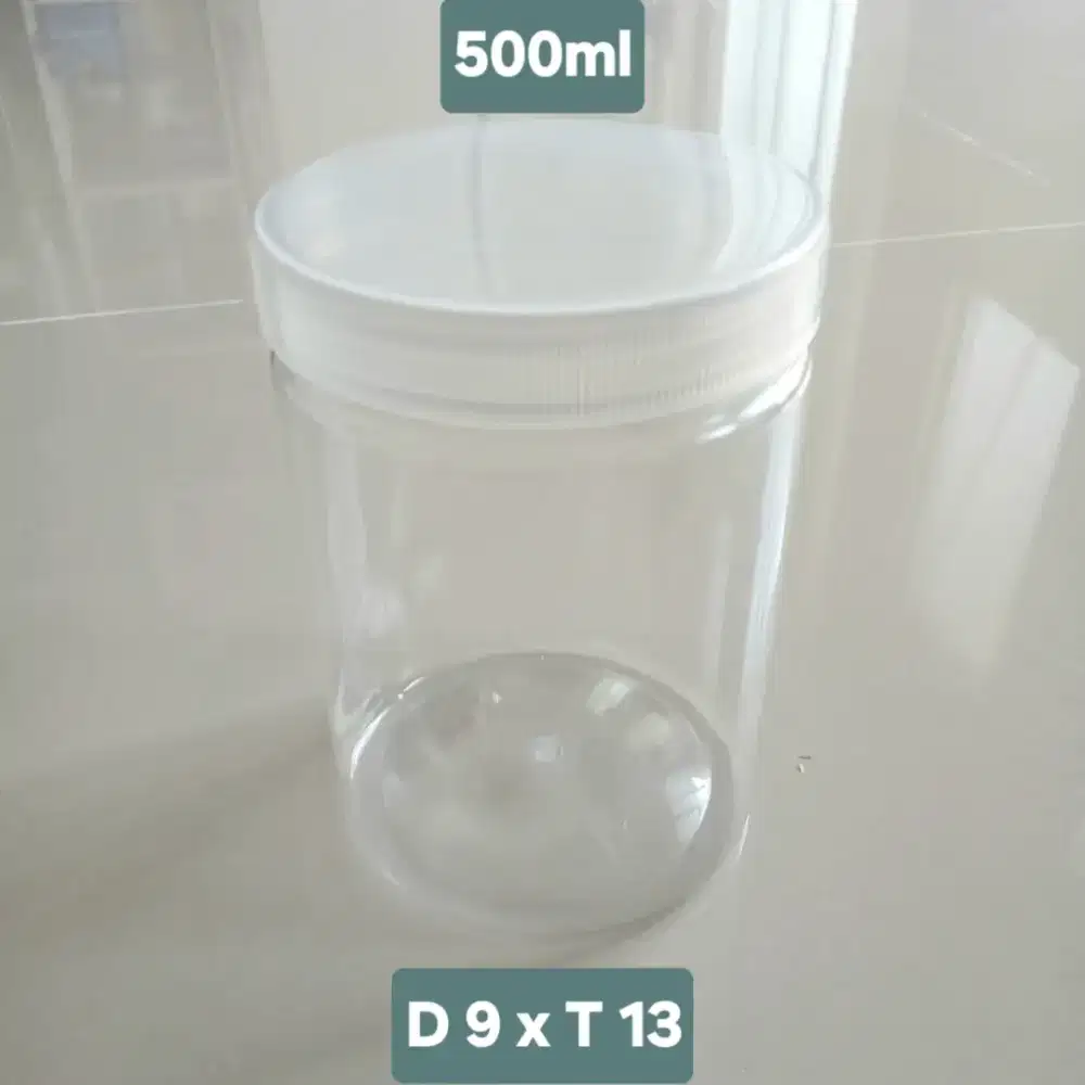 Toples tabung plastik 500ml, bekas