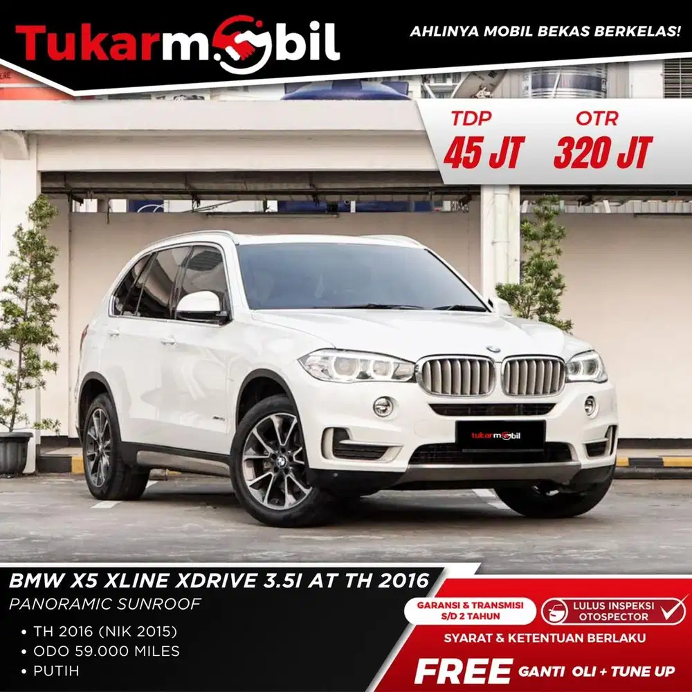 [BERGARANSI] BMW X5 XLINE XDRIVE 3.5i (BENSIN) THN 2015/2016 PUTIH