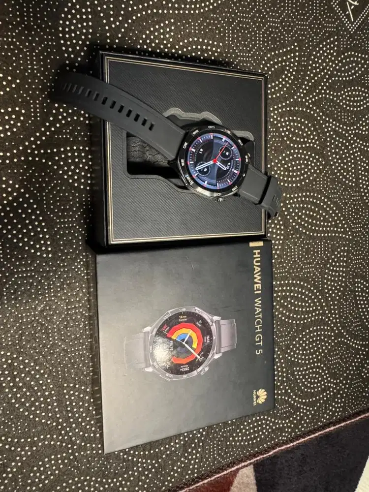 Huawei watch gt 5 hitam 46mm normal lengkap