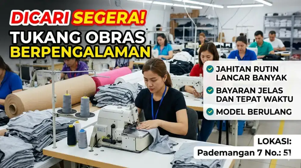 Lowongan tukang obras di cari secepatnya untuk daerah pademangan