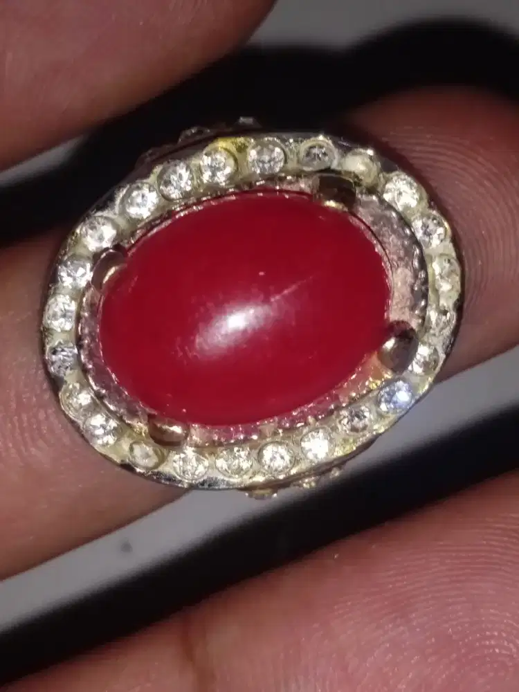 Cincin batu merah natural