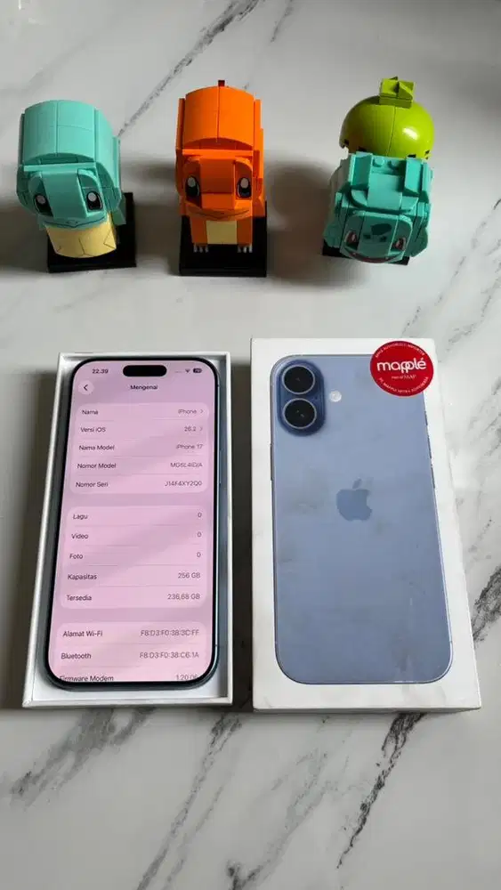 iPhone 17 256gb iBox Mist Blue BH 100 CC 12 Garansi On 17 April 2027