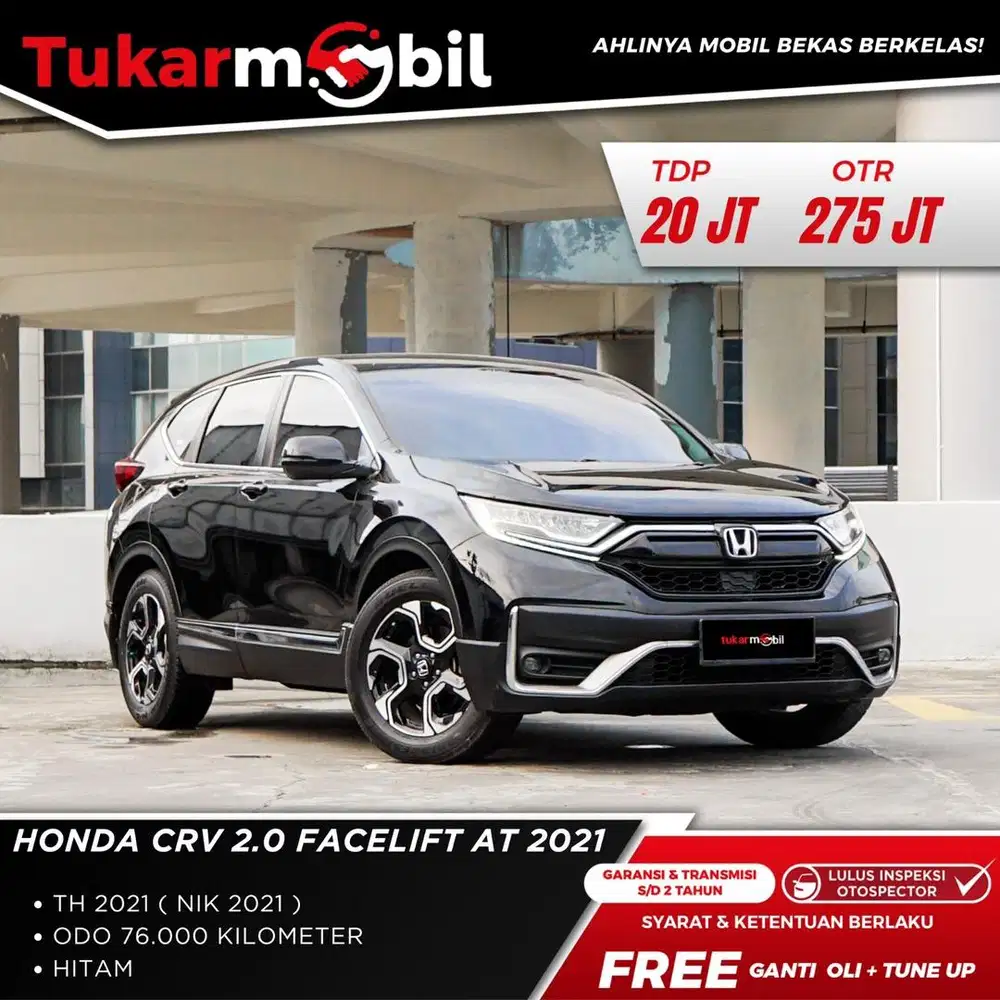 [BERGARANSI] HONDA CRV 2.0 MATIC TAHUN 2021 FACELIFT HITAM