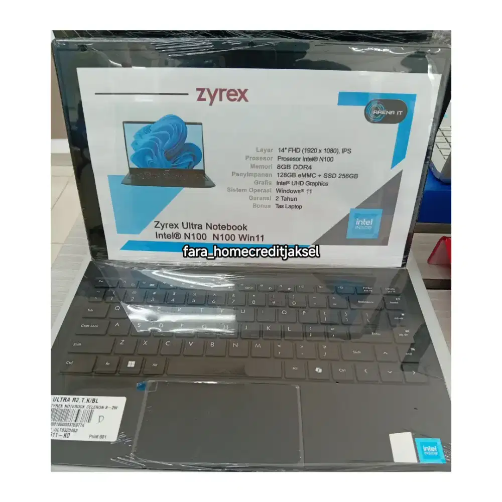 Zyrex Notebook Celeron 8-256 SSD Black