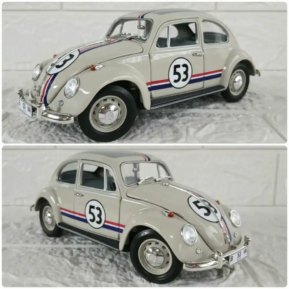 Diecast / Miniatur VW Volkswagen Beetle Kodok Herbie 1967 skala 1:18
