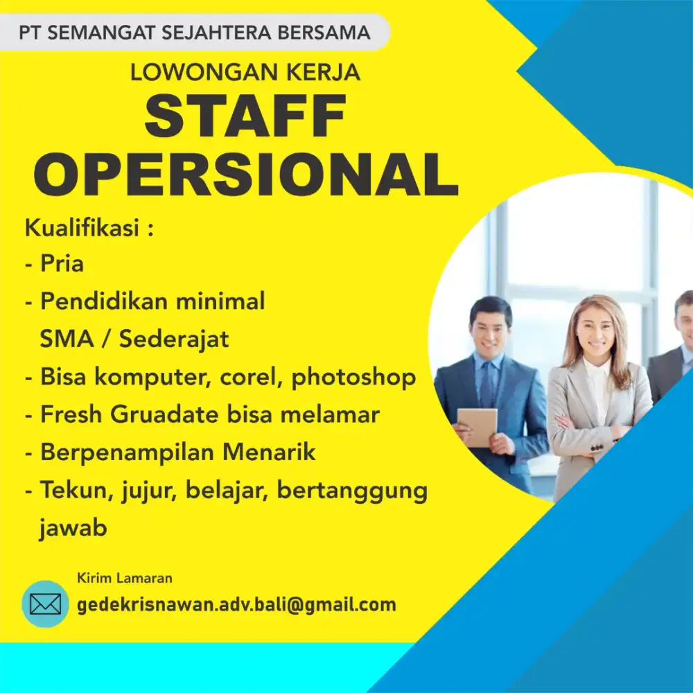 Dibutuhkan staff operasional