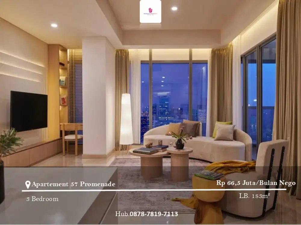Disewakan Apartement 57 Promenade 3BR Full Furnished