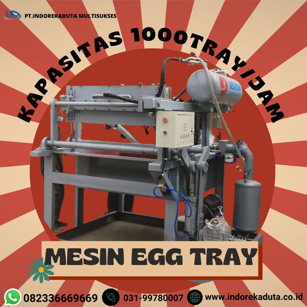 MESIN EGG TRAY KAPASITAS 1000 OTOMATIS (SINGLE LAYER)